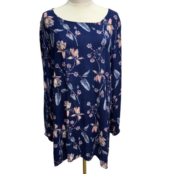 Billabong Heart strayed Floral Mini Dress Womens‎ Medium Rayon Boho Summer - Picture 1 of 15